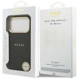 Guess Peony Hot Stamp MagSafe Case for iPhone 17 Pro - Black