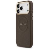 Guess Peony Hot Stamp MagSafe Case for iPhone 17 Pro Max - Brown