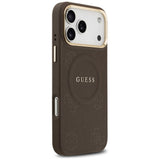 Guess Peony Hot Stamp MagSafe Case for iPhone 17 Pro Max - Brown