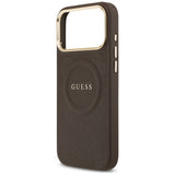 Guess Peony Hot Stamp MagSafe Case for iPhone 17 Pro Max - Brown