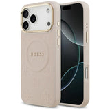 Guess Peony Hot Stamp MagSafe Case til iPhone 17 Pro Max - Pink