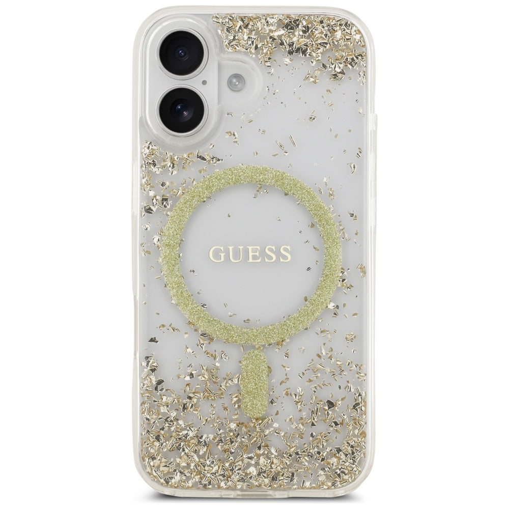 Guess Resin Bottom Glitter MagSafe case for iPhone 17 - gold
