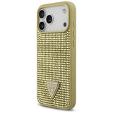 Guess Rhinestone Triangle Logo Case for iPhone 17 Pro Max - Gold