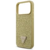 Guess Rhinestone Triangle Logo Case for iPhone 17 Pro Max - Gold