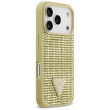 Guess Rhinestone Triangle Logo iPhone 17 Pro Case - Gold