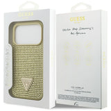 Guess Rhinestone Triangle Logo iPhone 17 Pro Case - Gold