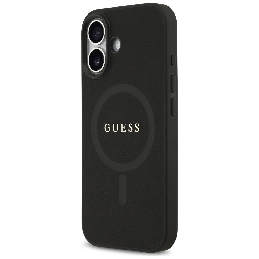 Guess Saffiano Classic Logo MagSafe-hylster til iPhone 17 - sort