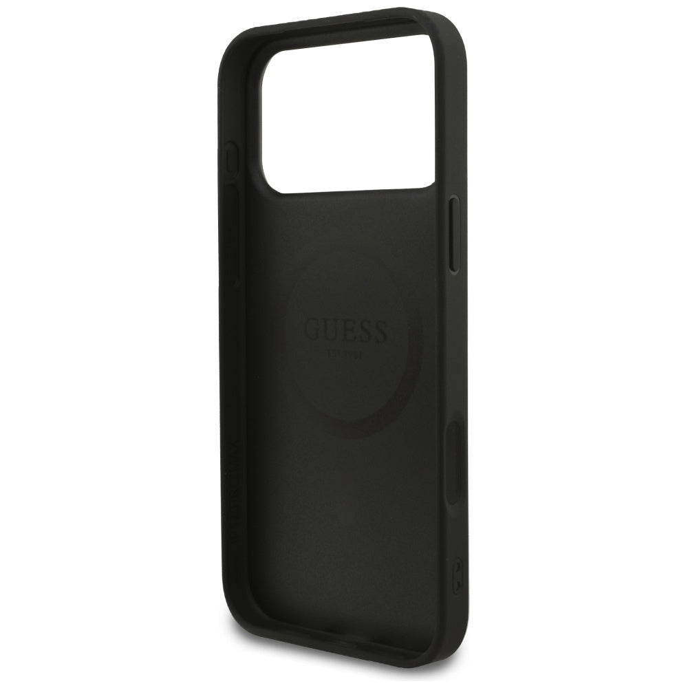 Guess Saffiano Classic Logo MagSafe Case til iPhone 17 Pro Max - sort