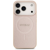 Guess Saffiano Classic Logo MagSafe Case for iPhone 17 Pro - Pink