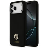 Guess Silicone Logo Strass 4G MagSafe Case til iPhone 17 Pro Max - sort
