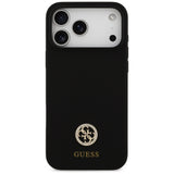 Guess Silicone Logo Strass 4G MagSafe Case til iPhone 17 Pro Max - sort