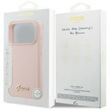 Guess Silicone Script Metal Logo MagSafe Case for iPhone 17 Pro - Pink