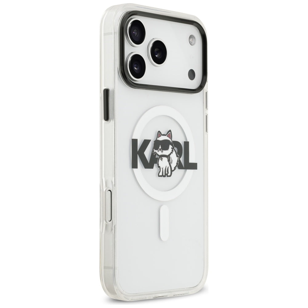 Karl Lagerfeld IML Choupette Sketch Logo MagSafe Case for iPhone 17 Pro Max - Clear