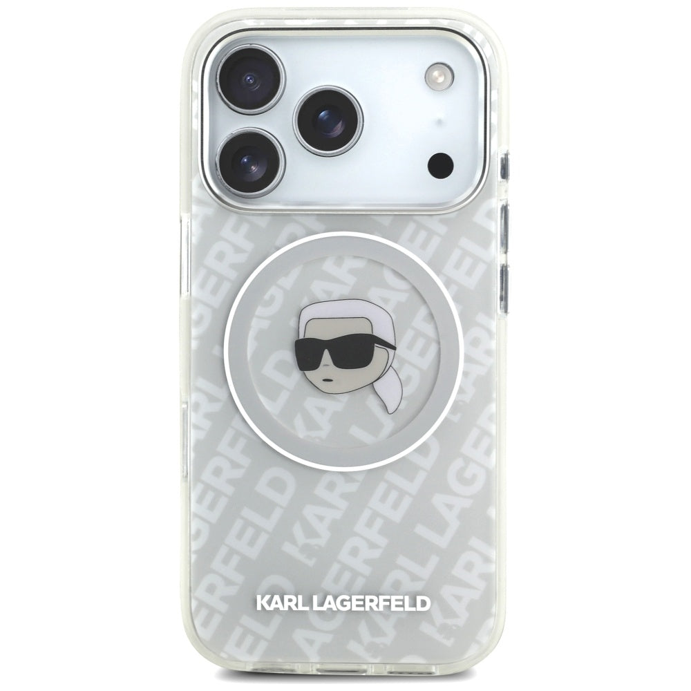 Karl Lagerfeld IML Karl Head Logo MagSafe Case til iPhone 17 Pro Max - Grå