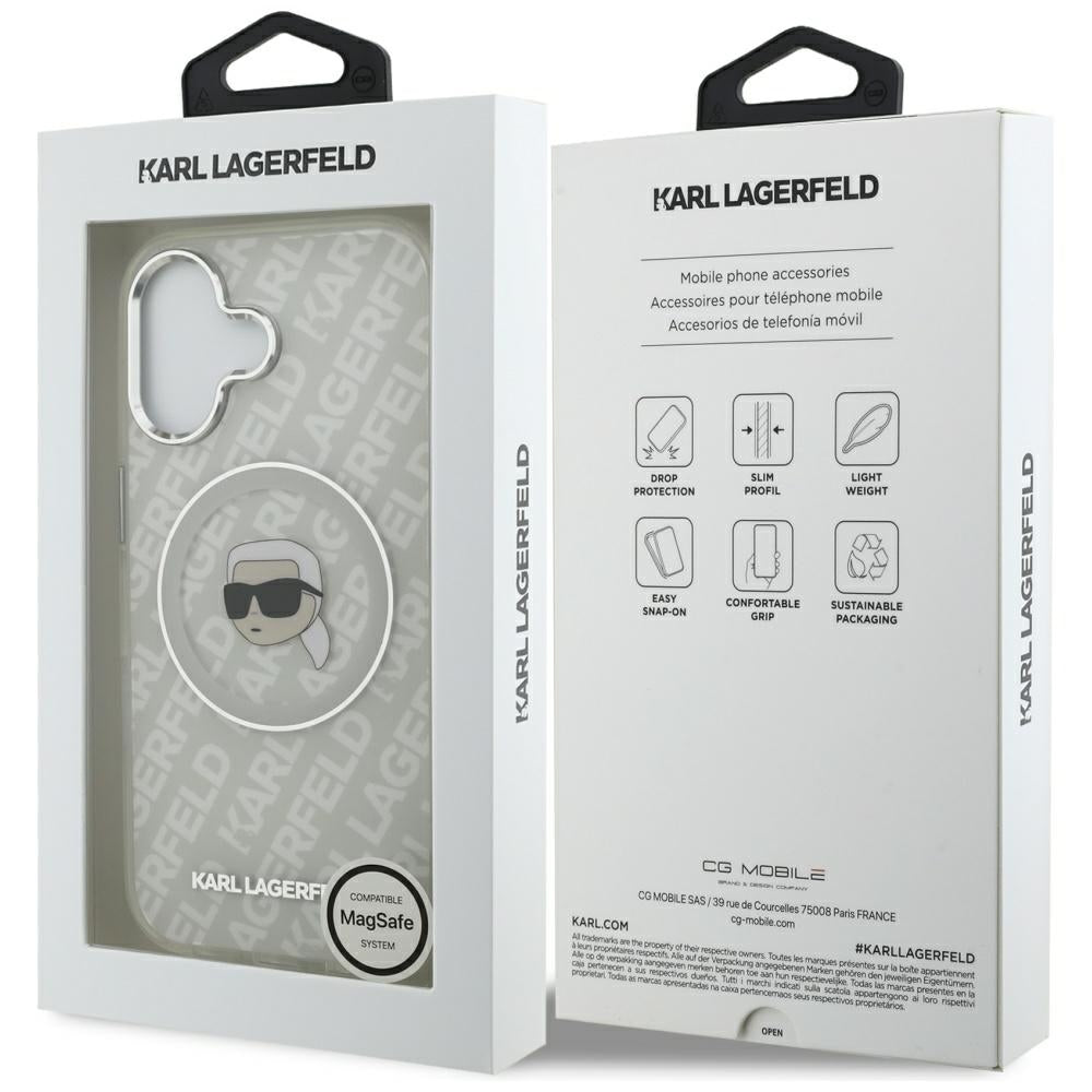 Karl Lagerfeld IML Karl Head Logo MagSafe iPhone 17 Case - Grå