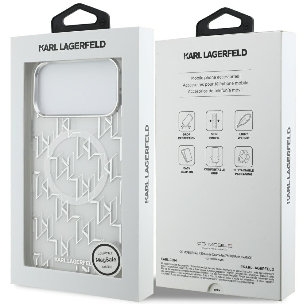 Karl Lagerfeld IML KL Monogram MagSafe Case for iPhone 17 Pro Max - White