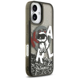 Karl Lagerfeld Liquid Glitter Choupette Logo MagSafe iPhone 17 Case - Black