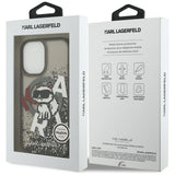 Karl Lagerfeld Liquid Glitter Choupette Logo MagSafe iPhone 17 Case - Black