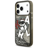 Karl Lagerfeld Liquid Glitter Choupette Logo MagSafe Case for iPhone 17 Pro - Black