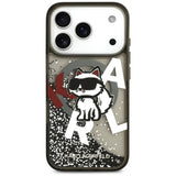 Karl Lagerfeld Liquid Glitter Choupette Logo MagSafe Case for iPhone 17 Pro - Black