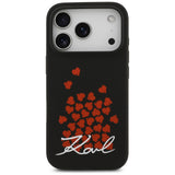 Karl Lagerfeld Silicone Heart Sign Logo MagSafe Case for iPhone 17 Pro - Black