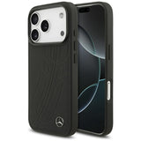 Mercedes Leather Large Laurel Leave MagSafe Case for iPhone 17 Pro - Black