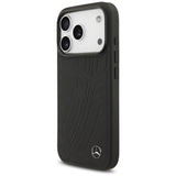 Mercedes Leather Large Laurel Leave MagSafe Case for iPhone 17 Pro - Black