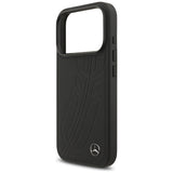 Mercedes Leather Large Laurel Leave MagSafe Case for iPhone 17 Pro - Black