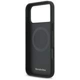 Mercedes Leather Large Laurel Leave MagSafe Case for iPhone 17 Pro Max - Black