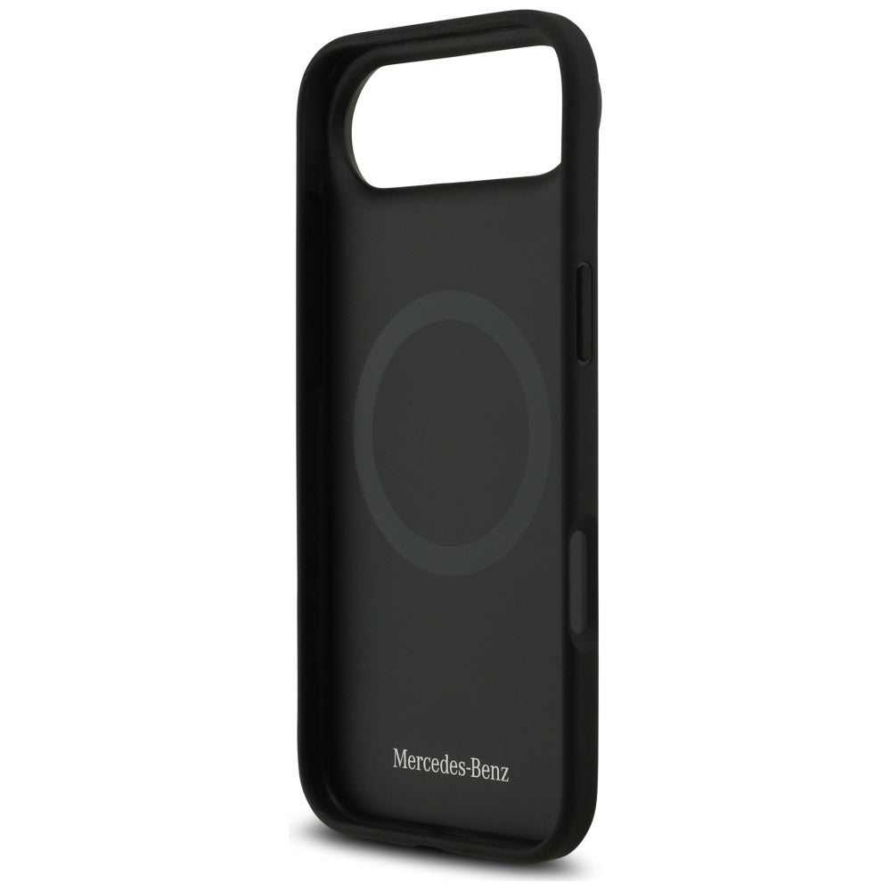 Mercedes Leather Large Laurel Leave MagSafe case for iPhone Air - black