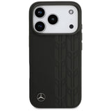 Mercedes Leather Laurel Leaves MagSafe Case for iPhone 17 Pro - Black