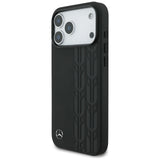 Mercedes Leather Laurel Leaves MagSafe Case for iPhone 17 Pro Max - Black