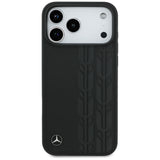 Mercedes Leather Laurel Leaves MagSafe Case for iPhone 17 Pro Max - Black