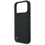 Mercedes Leather Laurel Leaves MagSafe Case for iPhone 17 Pro Max - Black