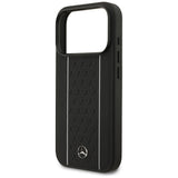 Mercedes Leather Star Pattern Stripes MagSafe Case for iPhone 17 Pro - Black