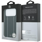 Mercedes Leather Star Pattern Stripes MagSafe Case for iPhone 17 Pro Max - Black