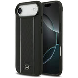 Mercedes Leather Star Pattern Stripes MagSafe case for iPhone Air - black