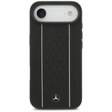 Mercedes Leather Star Pattern Stripes MagSafe case for iPhone Air - black