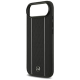 Mercedes Leather Star Pattern Stripes MagSafe case for iPhone Air - black