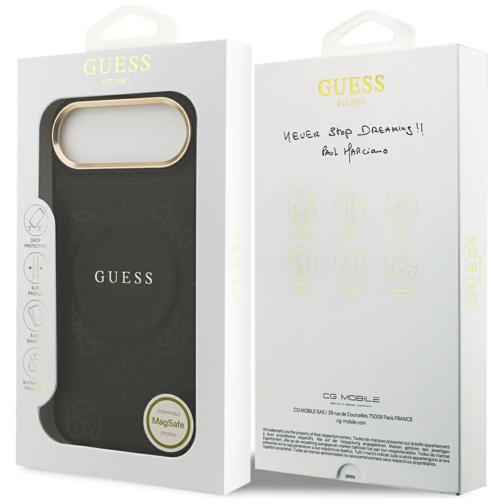 Guess Peony Hot Stamp MagSafe Case for iPhone Air - Black