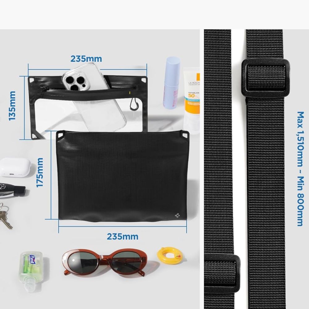 Spigen A640 vandtæt telefonpose - sort