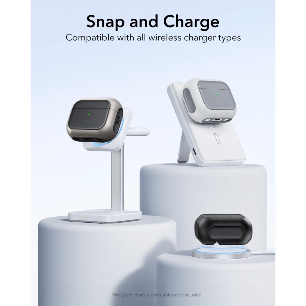 ESR Orbit HaloLock MagSafe Case til AirPods Pro 3 - Grå og sort