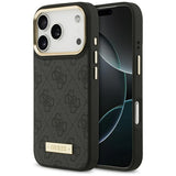 Guess 4G Logo Plate MagSafe Case for iPhone 17 Pro - Black