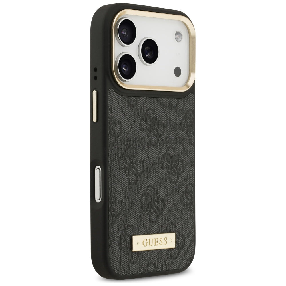 Guess 4G Logo Plate MagSafe Case for iPhone 17 Pro - Black