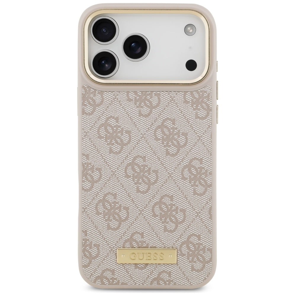 Guess 4G Logo Plate MagSafe Case for iPhone 17 Pro Max - Pink
