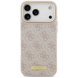 Guess 4G Logo Plate MagSafe Case for iPhone 17 Pro Max - Pink
