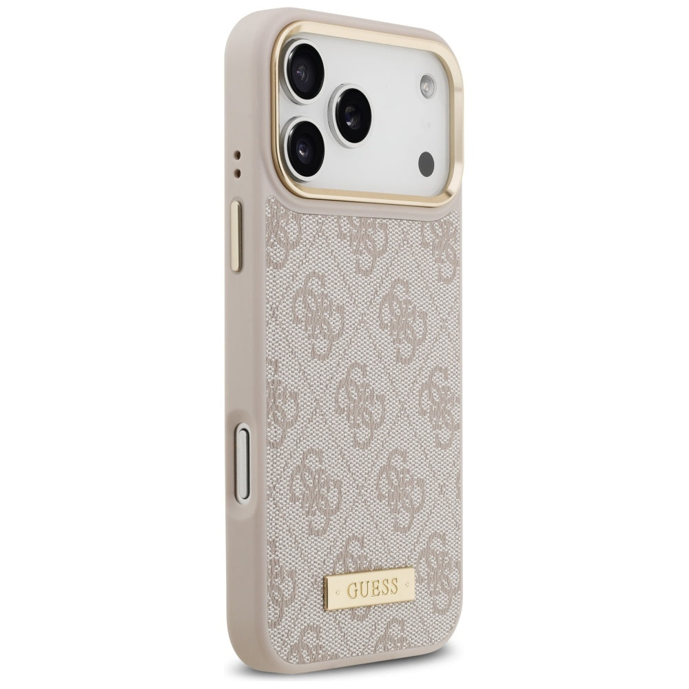 Guess 4G Logo Plate MagSafe Case for iPhone 17 Pro Max - Pink