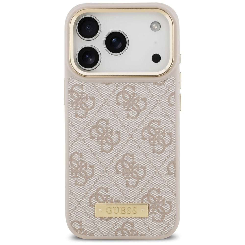 Guess 4G Logo Plate MagSafe Case for iPhone 17 Pro - Pink