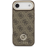 Guess 4G Strass Logo & Big Strap Metal Buttons MagSafe Case til iPhone Air - Brunt