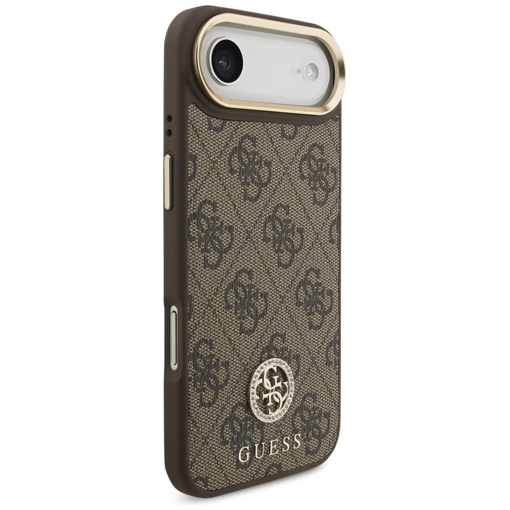 Guess 4G Strass Logo & Big Strap Metal Buttons MagSafe Case til iPhone Air - Brunt